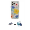 MARSİLYAN™- iPhone 13 Pro Max Kılıf Eksen Asil Prime - Siyah 3D Antistatik Cam Ekran Koruyucu + Renkli Kamera Lens Koruma Cam - TU