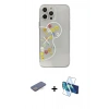 MARSİLYAN™- iPhone 13 Pro Max Kılıf Eksen Asil Prime - Siyah 3D Antistatik Cam Ekran Koruyucu + Renkli Kamera Lens Koruma Cam - MI