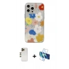MARSİLYAN™- iPhone 13 Pro Max Kılıf Eksen Asil Prime - Siyah 3D Antistatik Cam Ekran Koruyucu + Shine Kamera Lens - GD