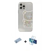 MARSİLYAN™- iPhone 13 Pro Max Kılıf Eksen Asil Prime - Siyah 3D Antistatik Cam Ekran Koruyucu + Shine Kamera Lens Koruma Cam - MI
