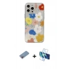 MARSİLYAN™- iPhone 13 Pro Max Kılıf Eksen Asil Prime - Siyah 3D Antistatik Cam Ekran Koruyucu + Shine Kamera Lens Koruma Cam - PE