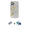 MARSİLYAN™- iPhone 13 Pro Max Kılıf Eksen Asil Prime - Siyah 3D Antistatik Cam Ekran Koruyucu + Shine Kamera Lens Koruma Cam - PE