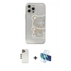 MARSİLYAN™- iPhone 13 Pro Max Kılıf Eksen Asil Prime - Siyah 3D Antistatik Cam Ekran Koruyucu + Shine Kamera Lens - GD