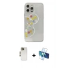 MARSİLYAN™- iPhone 13 Pro Max Kılıf Eksen Asil Prime - Siyah 3D Antistatik Cam Ekran Koruyucu + Shine Kamera Lens - GD