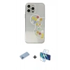 MARSİLYAN™- iPhone 13 Pro Max Kılıf Eksen Asil Prime - Siyah 3D Antistatik Cam Ekran Koruyucu + Shine Kamera Lens Koruma Cam - MI