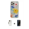 MARSİLYAN™- iPhone 13 Pro Max Kılıf Eksen Asil Prime - Siyah 3D Antistatik Hayalet Cam Ekran Koruyucu + Shine Kamera Lens - GD