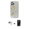 MARSİLYAN™- iPhone 13 Pro Max Kılıf Eksen Asil Prime - Siyah 3D Antistatik Hayalet Cam Ekran Koruyucu + Pers Alüminyum Kamera Lens - GI
