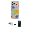 MARSİLYAN™- iPhone 13 Pro Max Kılıf Eksen Asil Prime - Siyah 3D Antistatik Hayalet Cam Ekran Koruyucu + Pers Alüminyum Kamera Lens - GI