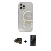 MARSİLYAN™- iPhone 13 Pro Max Kılıf Eksen Asil Prime - Siyah 3D Antistatik Hayalet Cam Ekran Koruyucu + Raze Metal Kamera Lens - GD