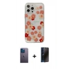 MARSİLYAN™- iPhone 13 Pro Max Kılıf Eksen Asil Prime - Siyah 3D Antistatik Hayalet Cam Ekran Koruyucu + Neon Fosforlu Kamera Lens - MI