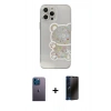 MARSİLYAN™- iPhone 13 Pro Max Kılıf Eksen Asil Prime - Siyah 3D Antistatik Hayalet Cam Ekran Koruyucu + Neon Fosforlu Kamera Lens - MI