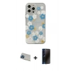MARSİLYAN™- iPhone 13 Pro Max Kılıf Eksen Asil Prime - Siyah 3D Antistatik Hayalet Cam Ekran Koruyucu + Rainbow Kamera Lens Koruma Cam - MI