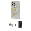 MARSİLYAN™- iPhone 13 Pro Max Kılıf Eksen Asil Prime - Siyah 3D Antistatik Hayalet Cam Ekran Koruyucu + Rainbow Kamera Lens Koruma Cam - MI