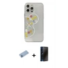 MARSİLYAN™- iPhone 13 Pro Max Kılıf Eksen Asil Prime - Siyah 3D Antistatik Hayalet Cam Ekran Koruyucu + Shine Kamera Lens Koruma Cam - MI