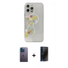 MARSİLYAN™- iPhone 13 Pro Max Kılıf Eksen Asil Prime - Siyah 3D Antistatik Hayalet Cam Ekran Koruyucu + Neon Fosforlu Kamera Lens - MI