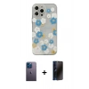 MARSİLYAN™- iPhone 13 Pro Max Kılıf Eksen Asil Prime - Siyah 3D Antistatik Hayalet Cam Ekran Koruyucu + Neon Fosforlu Kamera Lens - MI