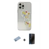 MARSİLYAN™- iPhone 13 Pro Max Kılıf Eksen Asil Prime - Siyah 3D Antistatik Hayalet Cam Ekran Koruyucu + Shine Kamera Lens Koruma Cam - MI