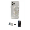 MARSİLYAN™- iPhone 13 Pro Max Kılıf Eksen Asil Prime - Siyah 3D Antistatik Hayalet Cam Ekran Koruyucu + Rainbow Kamera Lens Koruma Cam - MI