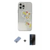 MARSİLYAN™- iPhone 13 Pro Max Kılıf Eksen Asil Prime - Siyah 3D Antistatik Hayalet Cam Ekran Koruyucu + Metal Kamera Lens Koruma Cam - KUYL