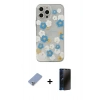 MARSİLYAN™- iPhone 13 Pro Max Kılıf Eksen Asil Prime - Siyah 3D Antistatik Hayalet Cam Ekran Koruyucu + Metal Kamera Lens Koruma Cam - KUYL