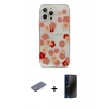 MARSİLYAN™- iPhone 13 Pro Max Kılıf Eksen Asil Prime - Siyah 3D Antistatik Hayalet Cam Ekran Koruyucu + Renkli Kamera Lens Koruma Cam - PE