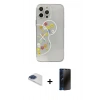 MARSİLYAN™- iPhone 13 Pro Max Kılıf Eksen Asil Prime - Siyah 3D Antistatik Hayalet Cam Ekran Koruyucu + Pers Alüminyum Kamera Lens - LT
