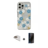 MARSİLYAN™- iPhone 13 Pro Max Kılıf Eksen Asil Prime - Siyah 3D Antistatik Hayalet Cam Ekran Koruyucu + Pers Alüminyum Kamera Lens - GD