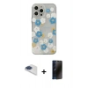 MARSİLYAN™- iPhone 13 Pro Max Kılıf Eksen Asil Prime - Siyah 3D Antistatik Hayalet Cam Ekran Koruyucu + Pers Alüminyum Kamera Lens - LT
