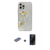 MARSİLYAN™- iPhone 13 Pro Max Kılıf Eksen Asil Prime - Siyah 3D Antistatik Hayalet Cam Ekran Koruyucu + Renkli Kamera Lens Koruma Cam - PE