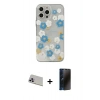 MARSİLYAN™- iPhone 13 Pro Max Kılıf Eksen Asil Prime - Siyah 3D Antistatik Hayalet Cam Ekran Koruyucu + Rainbow Kamera Lens Koruma Cam - MR