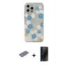 MARSİLYAN™- iPhone 13 Pro Max Kılıf Eksen Asil Prime - Siyah 3D Antistatik Hayalet Cam Ekran Koruyucu + Renkli Kamera Lens Koruma Cam - SI