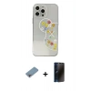 MARSİLYAN™- iPhone 13 Pro Max Kılıf Eksen Asil Prime - Siyah 3D Antistatik Hayalet Cam Ekran Koruyucu + Shine Kamera Lens Koruma Cam - GI