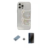 MARSİLYAN™- iPhone 13 Pro Max Kılıf Eksen Asil Prime - Siyah 3D Antistatik Hayalet Cam Ekran Koruyucu + Shine Kamera Lens Koruma Cam - GI