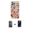 MARSİLYAN™- iPhone 13 Pro Max Kılıf Eksen Asil Prime - Siyah 3D Antistatik Hayalet Cam Ekran Koruyucu + Neon Fosforlu Kamera Lens - YL