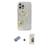 MARSİLYAN™- iPhone 13 Pro Max Kılıf Eksen Asil Prime - Siyah 6D Mat Seramik Hayalet Nano Ekran Koruyucu + Pembe Shine Kamera Lens Koruma Cam