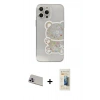 MARSİLYAN™- iPhone 13 Pro Max Kılıf Eksen Asil Prime - Siyah 6D Mat Seramik Hayalet Nano Ekran Koruyucu + Mor Rainbow Kamera Lens Koruma Cam