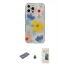 MARSİLYAN™- iPhone 13 Pro Max Kılıf Eksen Asil Prime - Siyah 6D Mat Seramik Hayalet Nano Ekran Koruyucu + Pembe Renkli Kamera Lens Koruma Cam