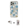 MARSİLYAN™- iPhone 13 Pro Max Kılıf Eksen Asil Prime - Siyah Bilvis 3D Cam Ekran Koruyucu + Gold Pers Alüminyum Kamera Lens