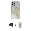 MARSİLYAN™- iPhone 13 Pro Max Kılıf Eksen Asil Prime - Siyah Bilvis 3D Cam Ekran Koruyucu + Raze Metal Kamera Lens - GD