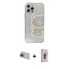 MARSİLYAN™- iPhone 13 Pro Max Kılıf Eksen Asil Prime - Siyah Bilvis 3D Cam Ekran Koruyucu + Mavi Rainbow Kamera Lens Koruma Cam