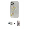 MARSİLYAN™- iPhone 13 Pro Max Kılıf Eksen Asil Prime - Siyah Bilvis 3D Cam Ekran Koruyucu + Mavi Rainbow Kamera Lens Koruma Cam