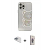 MARSİLYAN™- iPhone 13 Pro Max Kılıf Eksen Asil Prime - Siyah Bilvis 3D Cam Ekran Koruyucu + Pers Alüminyum Kamera Lens - SABE