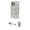 MARSİLYAN™- iPhone 13 Pro Max Kılıf Eksen Asil Prime - Siyah Bilvis 3D Cam Ekran Koruyucu + Pers Alüminyum Kamera Lens - GI