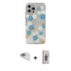 MARSİLYAN™- iPhone 13 Pro Max Kılıf Eksen Asil Prime - Siyah Bilvis 3D Cam Ekran Koruyucu + Pers Alüminyum Kamera Lens - SABE