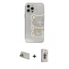 MARSİLYAN™- iPhone 13 Pro Max Kılıf Eksen Asil Prime - Siyah Bilvis 3D Cam Ekran Koruyucu + Rainbow Kamera Lens Koruma Cam - REGD