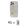MARSİLYAN™- iPhone 13 Pro Max Kılıf Eksen Asil Prime - Siyah Bilvis 3D Cam Ekran Koruyucu + Rainbow Kamera Lens Koruma Cam - BZ