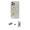 MARSİLYAN™- iPhone 13 Pro Max Kılıf Eksen Asil Prime - Siyah Bilvis 3D Cam Ekran Koruyucu + Renkli Kamera Lens Koruma Cam - TU
