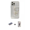 MARSİLYAN™- iPhone 13 Pro Max Kılıf Eksen Asil Prime - Siyah Bilvis 3D Cam Ekran Koruyucu + Renkli Kamera Lens Koruma Cam - TU