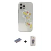 MARSİLYAN™- iPhone 13 Pro Max Kılıf Eksen Asil Prime - Siyah Bilvis 3D Cam Ekran Koruyucu + Renkli Kamera Lens Koruma Cam - TU
