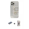 MARSİLYAN™- iPhone 13 Pro Max Kılıf Eksen Asil Prime - Siyah Bilvis 3D Cam Ekran Koruyucu + Renkli Kamera Lens Koruma Cam - SI